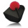 Birett schwarz mit Bommel in Farbe 57 Drei Rot