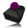 Birett schwarz mit Bommel in Farbe 62 Vier Violett
