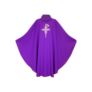 Moderne Kasel mit gesticktem Kreuz Violett
